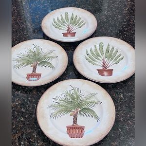 American Atelier Dessert / Salad Plates Tropical Palm 5185-Set Of 4